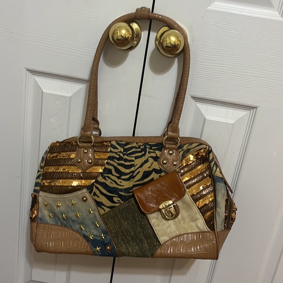 Vintage Sharif 1827 Bag/ Large Shoulder Bag with Several Materials & Patterns - Picture 6 of 12